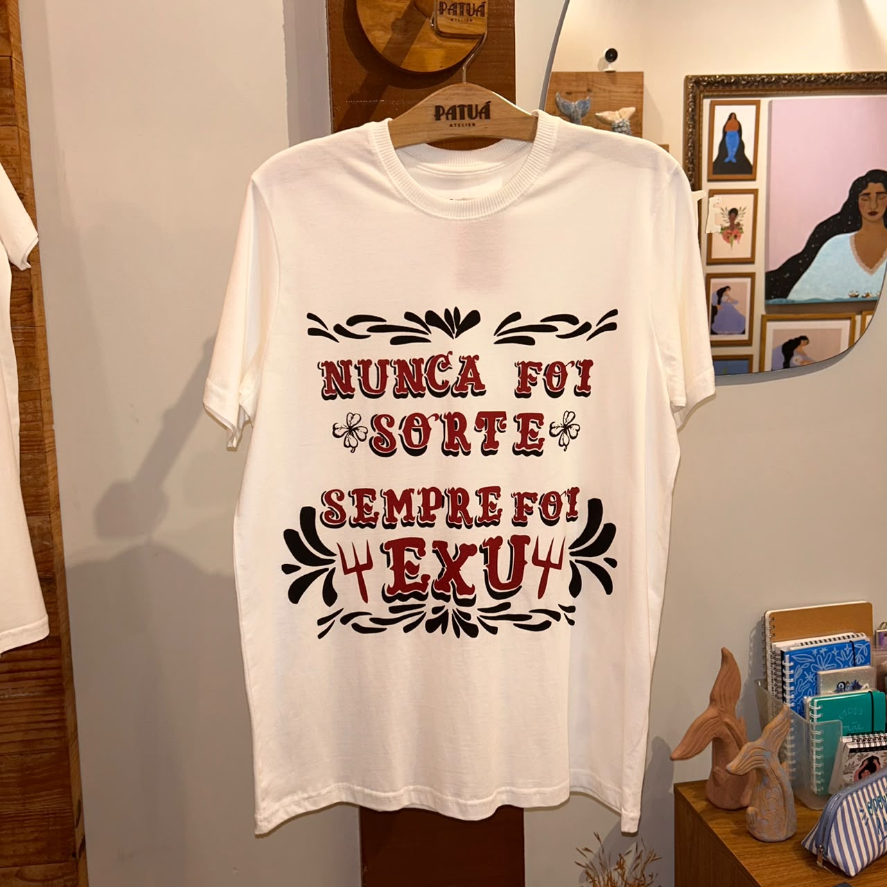 T-SHIRT NUNCA FOI SORTE OFF WHITE