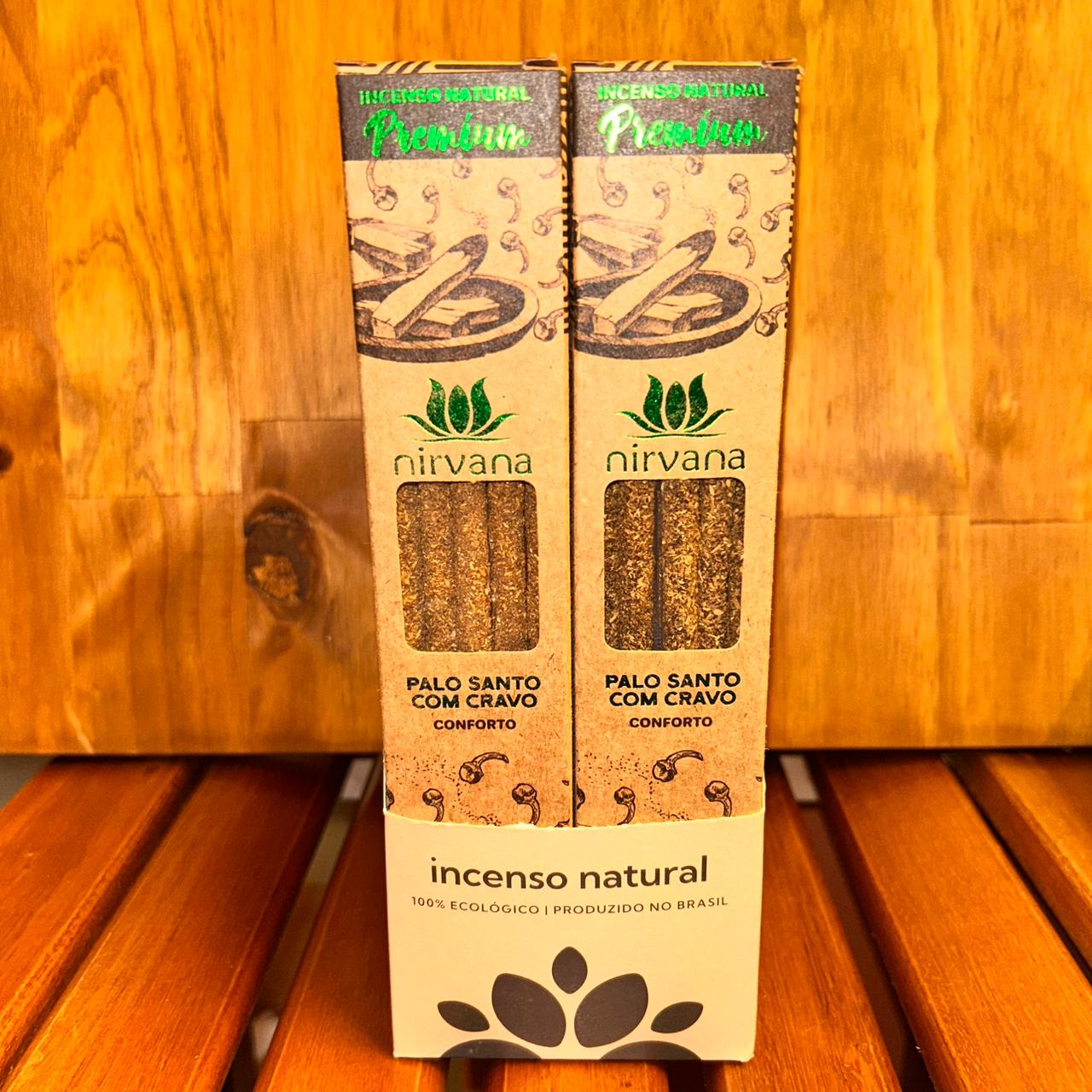 INCENSO NATURAL NIRVANA PREMIUM PALO SANTO COM CRAVO 5 VARETAS
