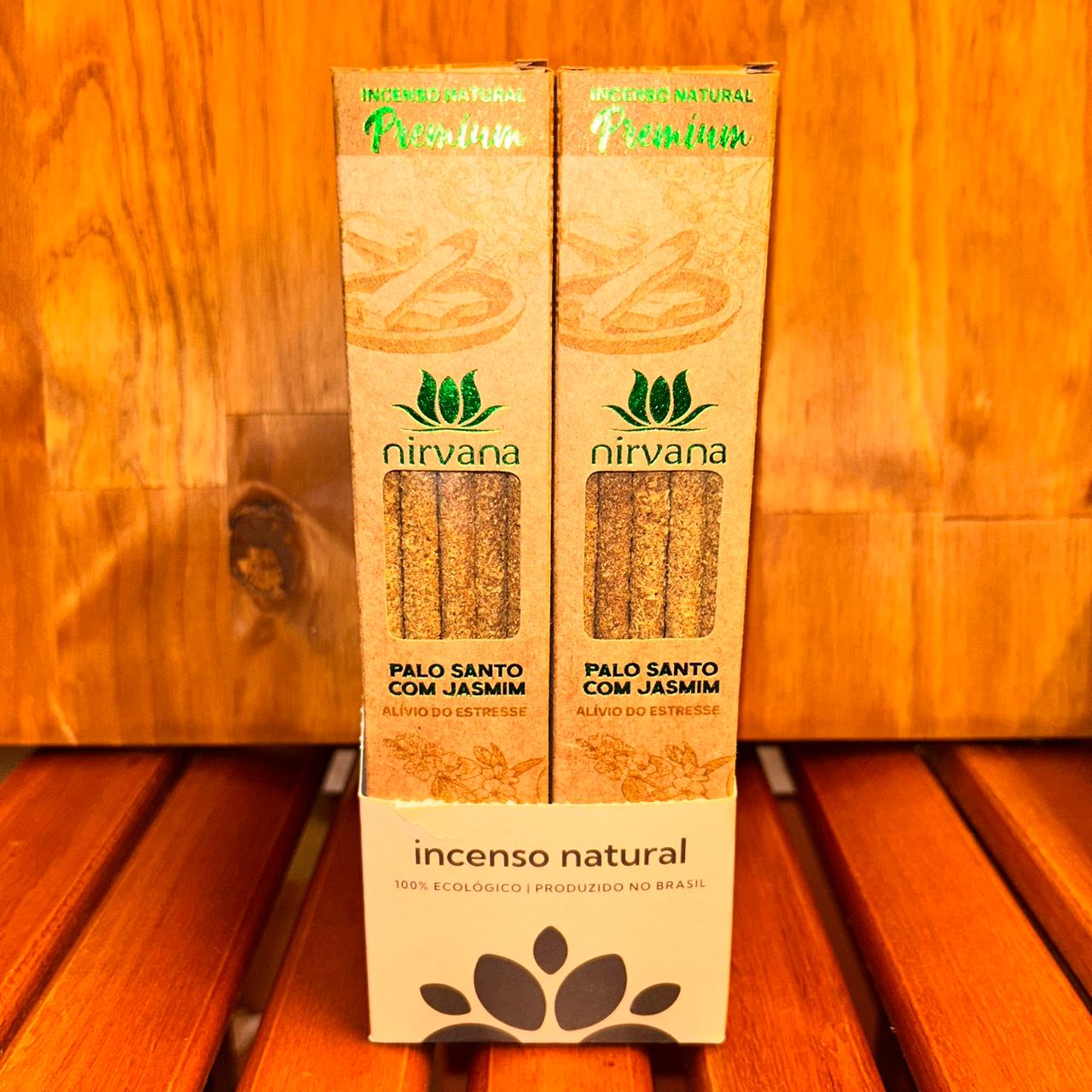INCENSO NATURAL NIRVANA PREMIUM PALO SANTO COM JASMIN 5 VARETAS
